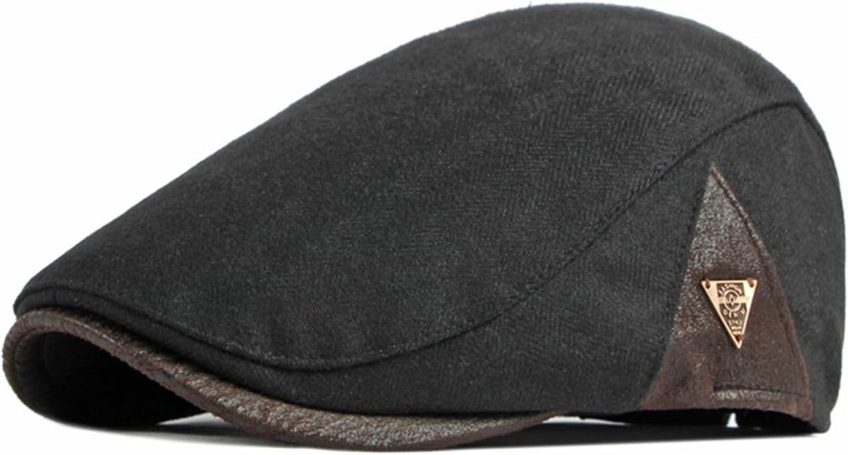 Men'S Cotton Newsboy Hat Adjustable Tweed Flat Cap for Men